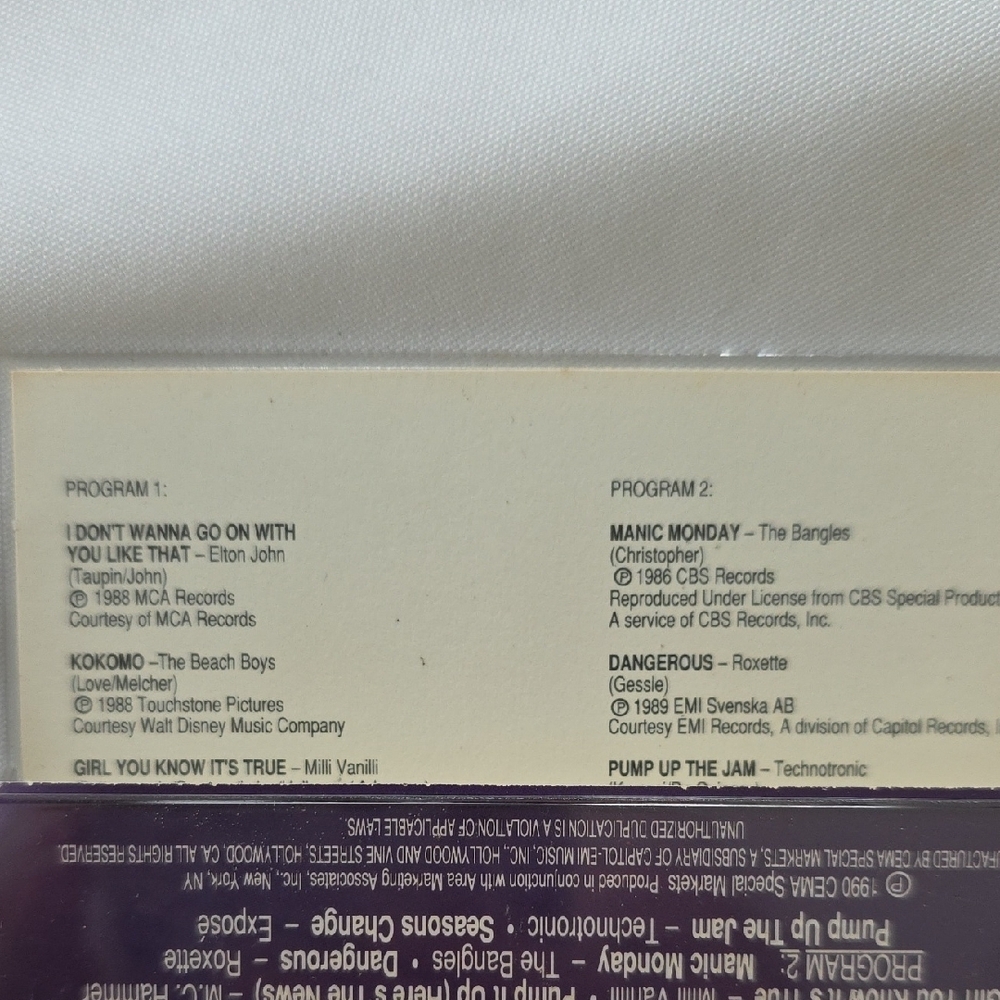 Vintage 1990 Party Hits Cassette Tape Casey Kasem's Top 40 Collection - Picture 7 of 8